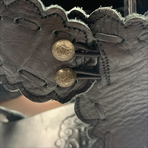 Bali Elf Seaside Leather Sandal Heels Black Size 6.5 Handmade! - Picture 8 of 8